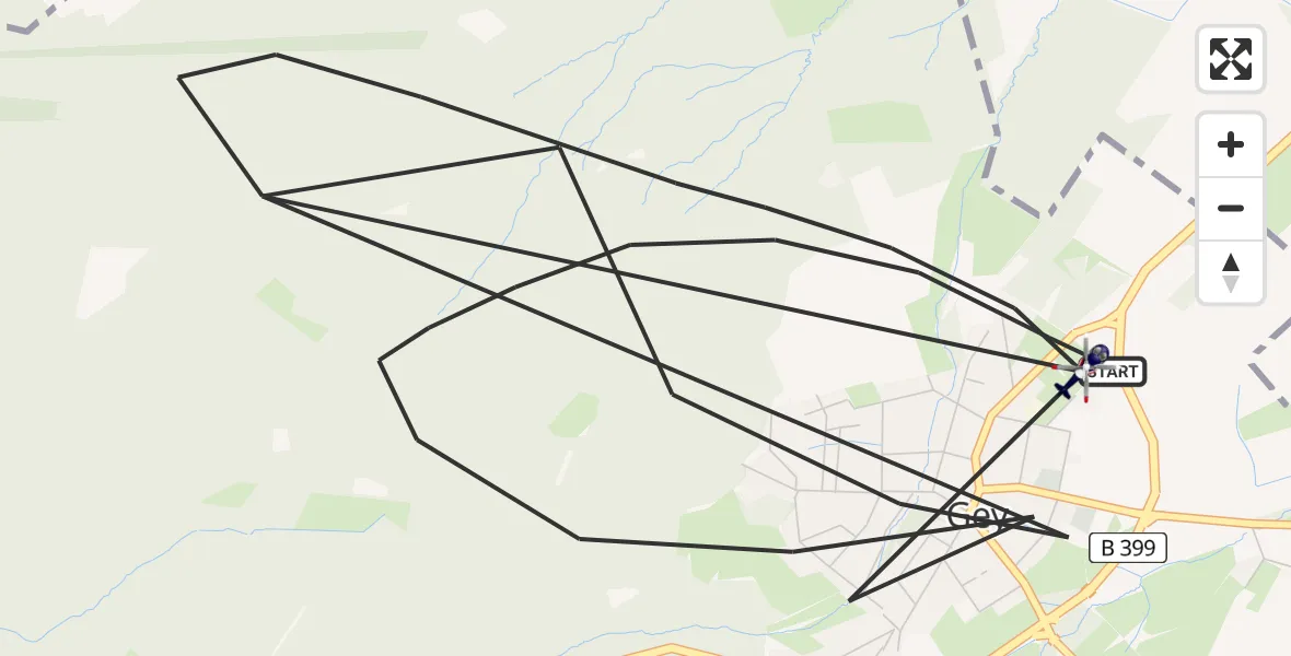 Flugroute Polizeihubschrauber Hürtgenwald - Hürtgenwald, 17 August 2026, 13:27