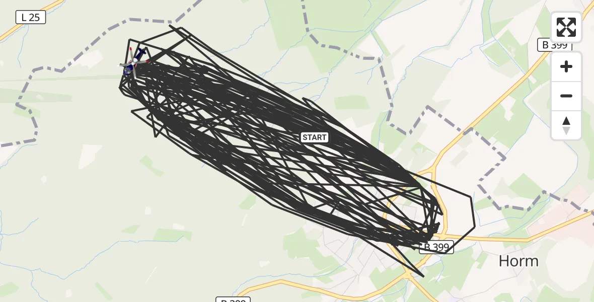 Flugroute Polizeihubschrauber Hürtgenwald - Hürtgenwald, 17 August 2026, 13:41
