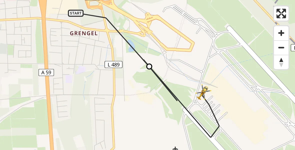 Flugroute Ambulanzhubschrauber Köln - Köln Bonn Flughafen, 17 August 2026, 13:42