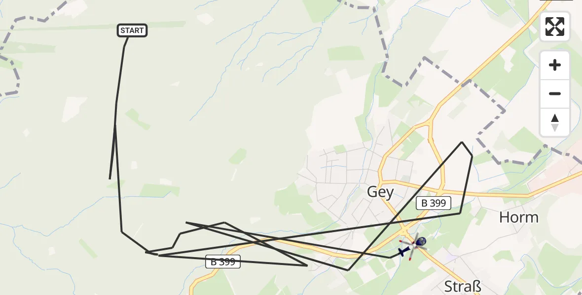 Flugroute Polizeihubschrauber Hürtgenwald - Hürtgenwald, 17 August 2026, 13:44