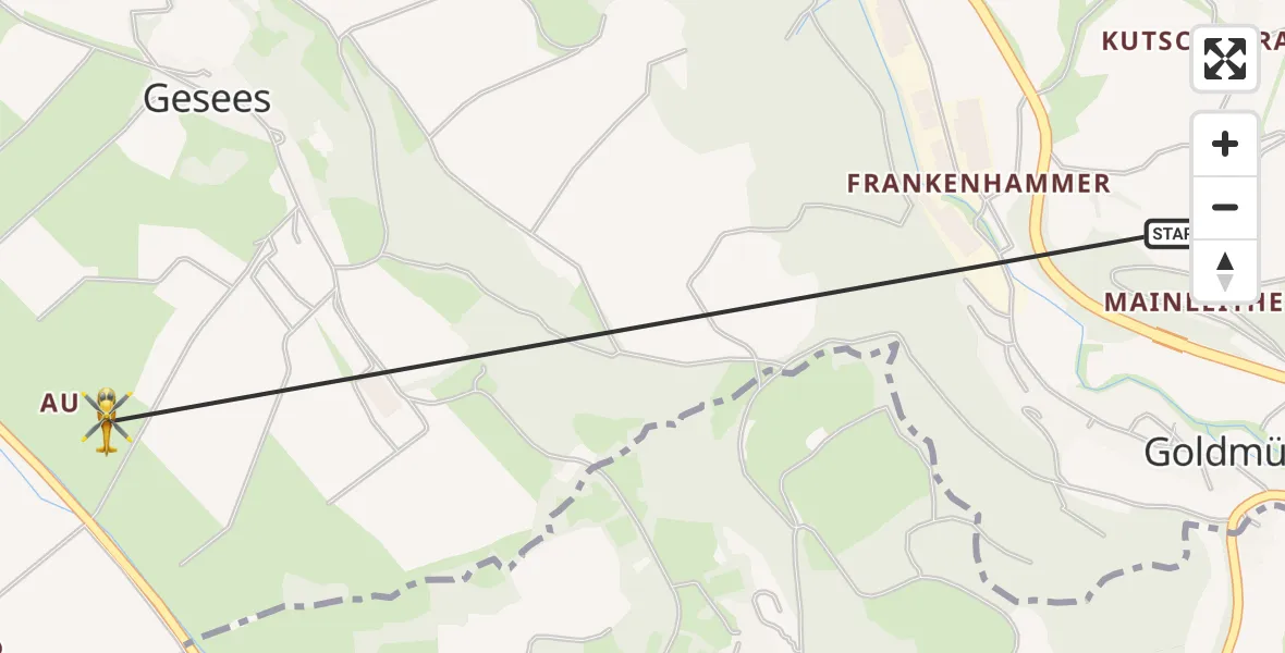 Flugroute Rettungshubschrauber Bad Berneck i.Fichtelgebirge - Bad Berneck i.Fichtelgebirge, 17 August 2026, 15:47