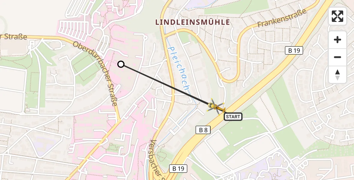 Flugroute Rettungshubschrauber Würzburg - Würzburg, 17 August 2026, 16:28
