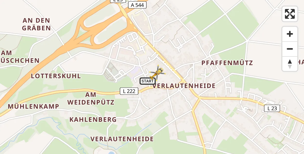 Flugroute Rettungshubschrauber Aachen - Aachen, 17 August 2026, 18:25