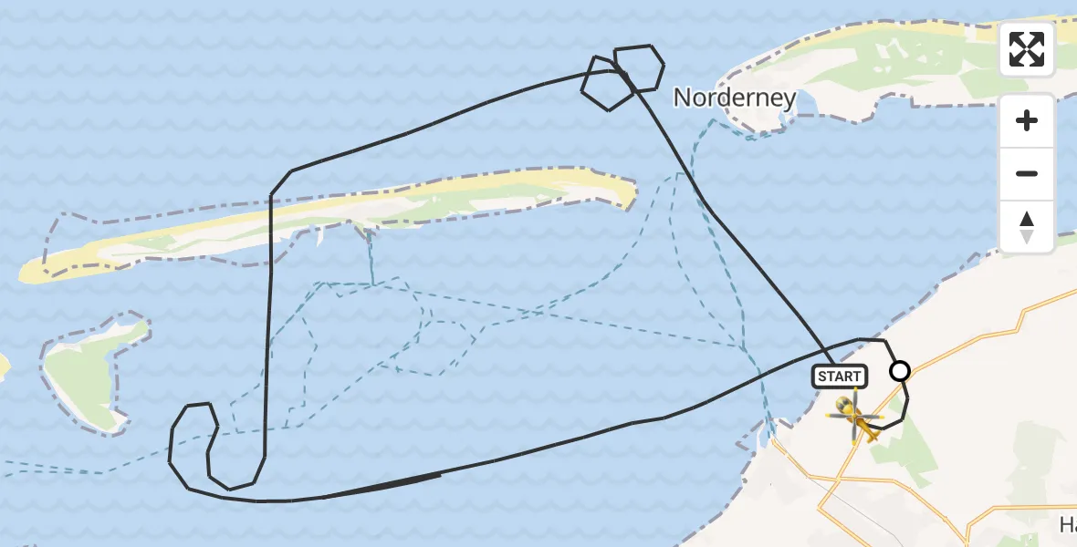 Flugroute Ambulanzhubschrauber Noordzee - Norden, 17 August 2026, 18:25