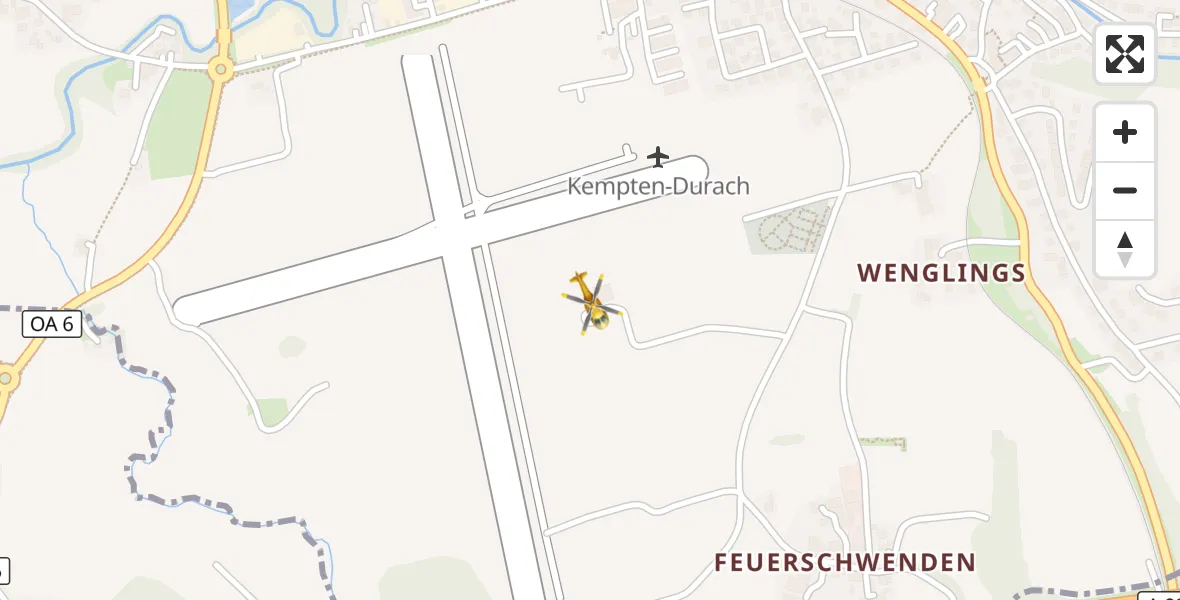 Flugroute Rettungshubschrauber Kempten-Durach Flugplatz - Kempten-Durach Flugplatz, 17 August 2026, 18:58