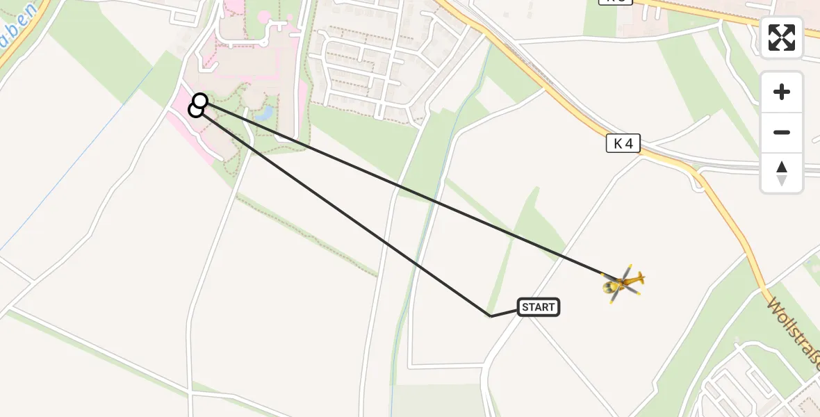 Flugroute Rettungshubschrauber Ludwigshafen am Rhein - Ludwigshafen am Rhein, 17 August 2026, 19:09