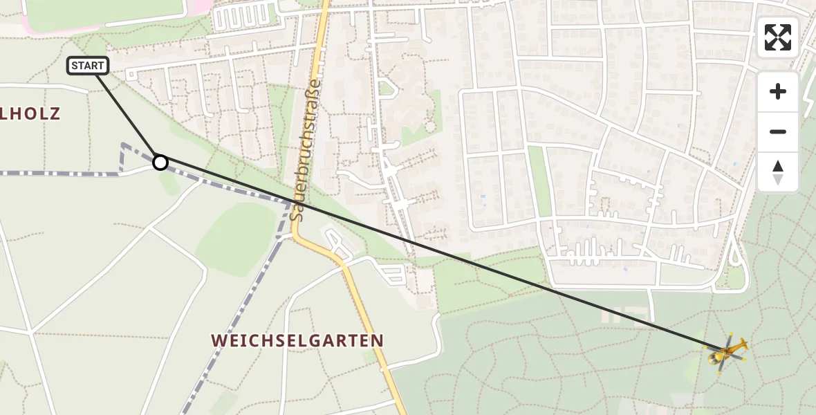 Flugroute Rettungshubschrauber DRF Air Rescue München Hubschrauberlandeplatz - München, 17 August 2026, 19:17