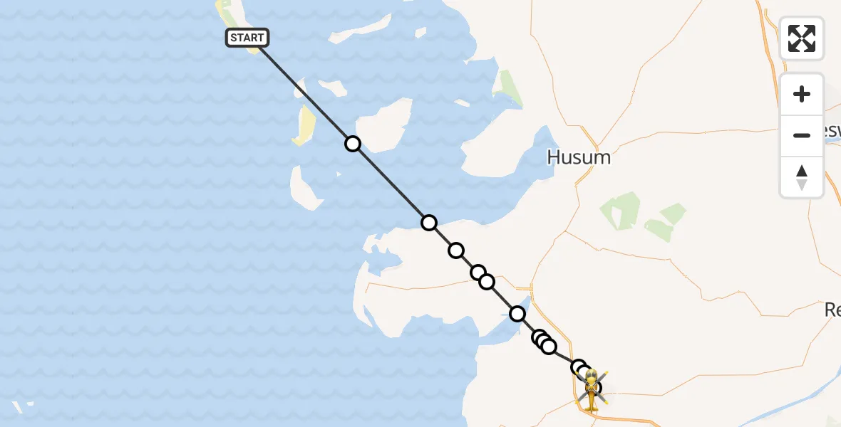 Flugroute Ambulanzhubschrauber Wittdün auf Amrum - Heide, 18 August 2026, 10:41