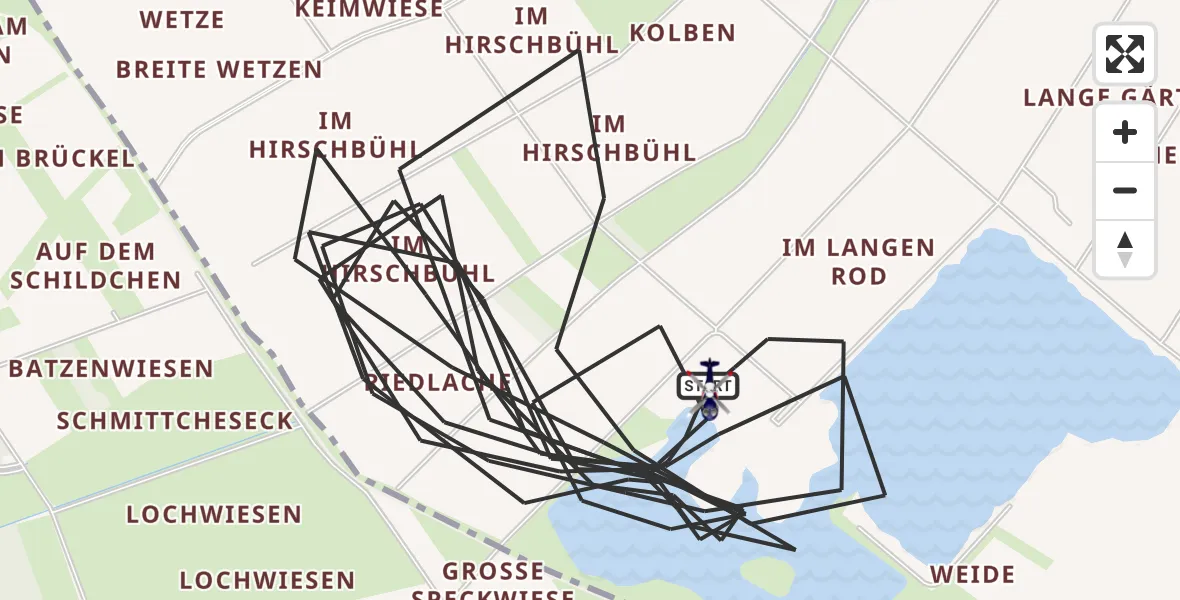 Flugroute Polizeihubschrauber Groß-Rohrheim - Groß-Rohrheim, 18 August 2026, 11:54