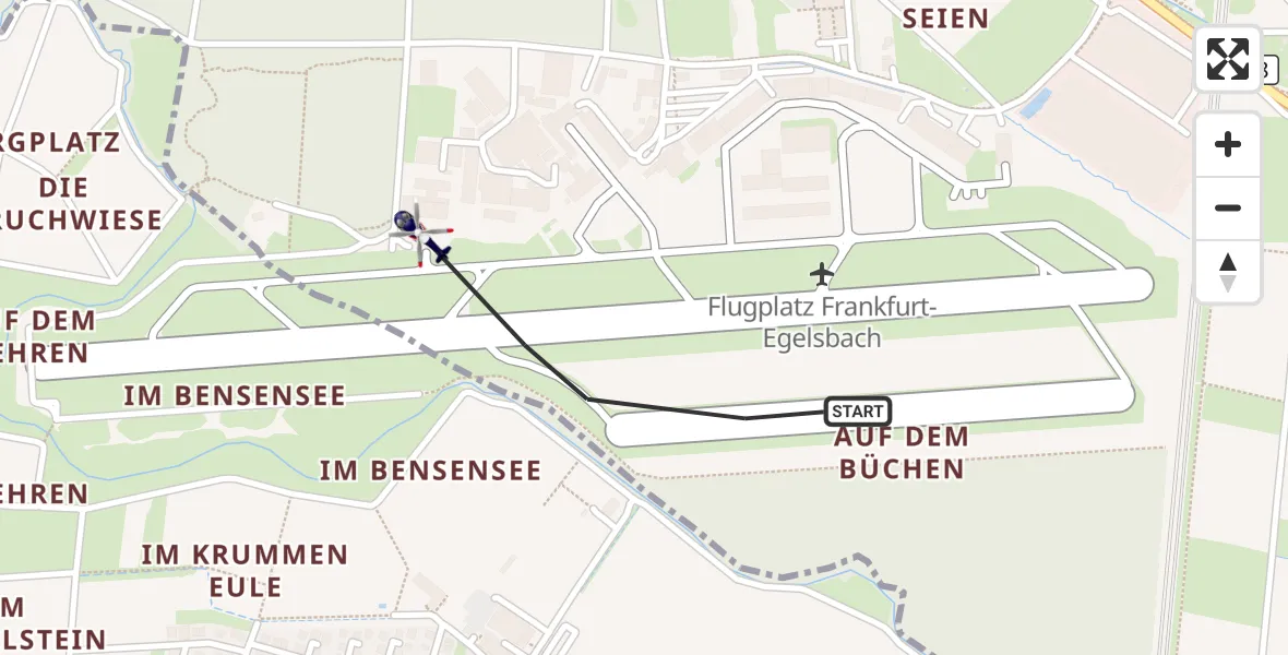 Flugroute Polizeihubschrauber Flughafen Frankfurt-Egelsbach - Flughafen Frankfurt-Egelsbach, 18 August 2026, 14:11