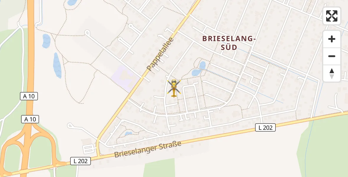 Flugroute Rettungshubschrauber Brieselang - Brieselang, 18 August 2026, 14:31