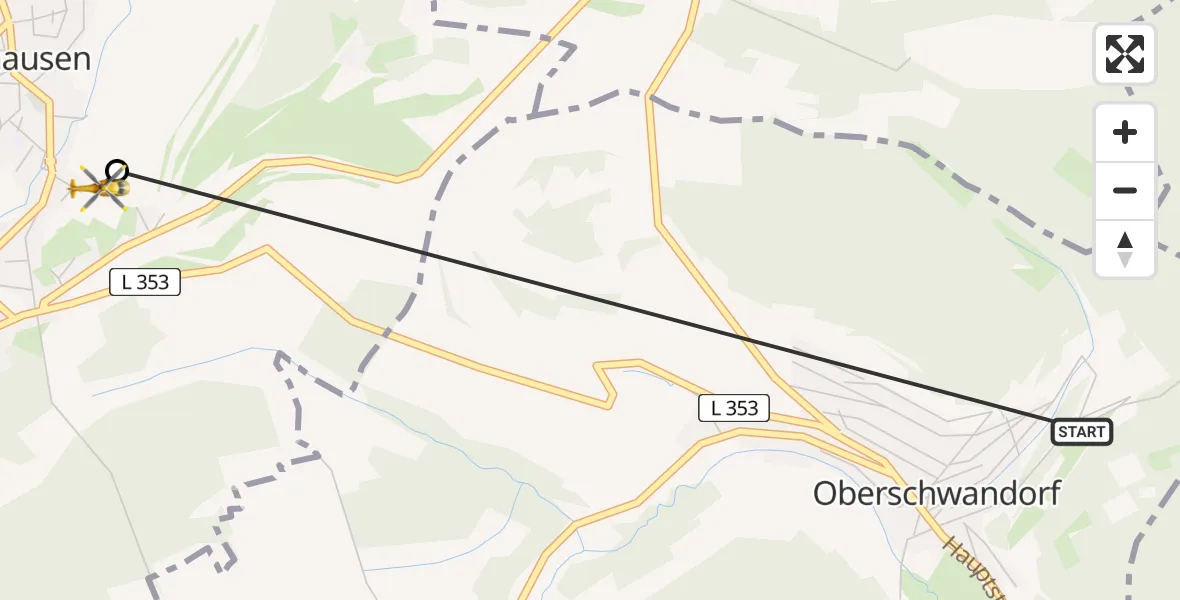 Flugroute Rettungshubschrauber Haiterbach - Egenhausen, 18 August 2026, 14:53