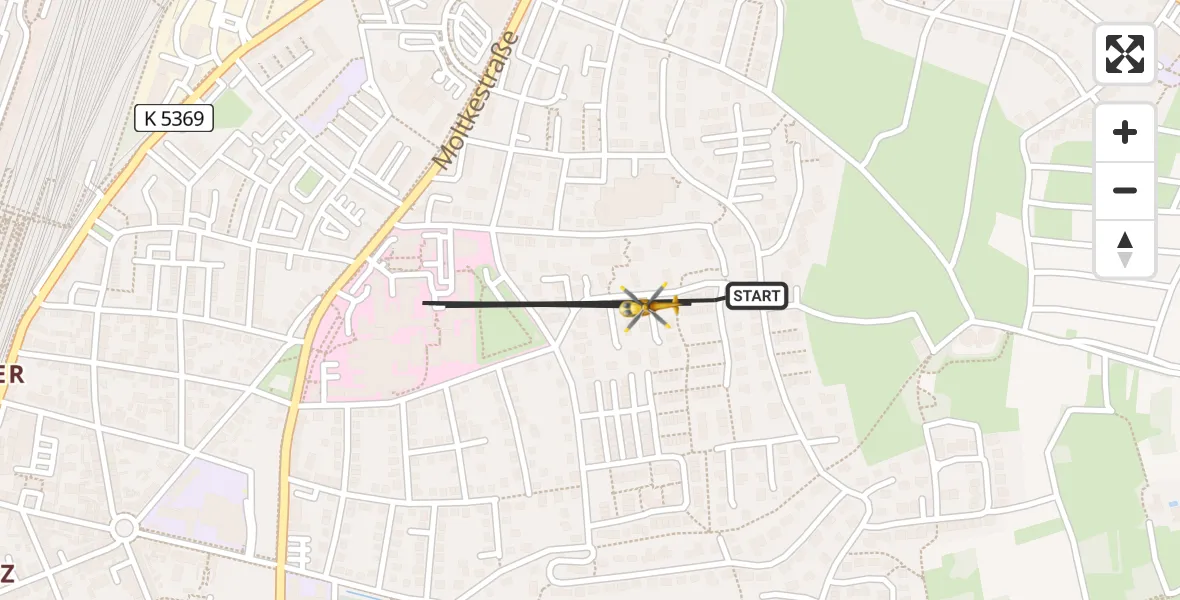 Flugroute Ambulanzhubschrauber Offenburg - Offenburg, 18 August 2026, 16:58