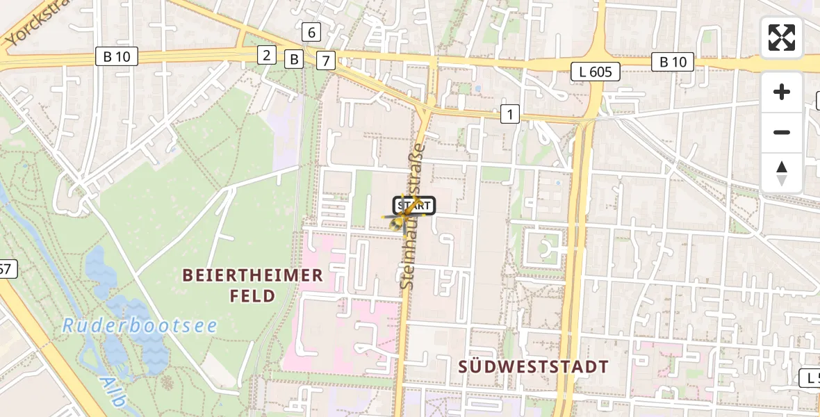 Flugroute Ambulanzhubschrauber Sankt Vincentius Hospital - Sankt Vincentius Hospital Hubschrauberlandeplatz, 18 August 2026, 17:53