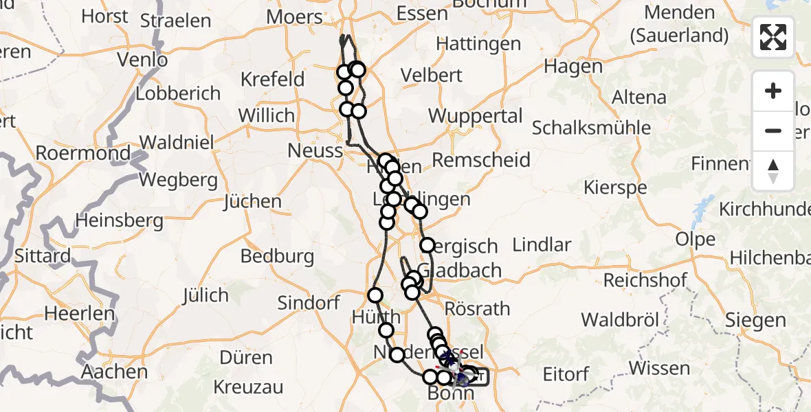 Flugroute Polizeihubschrauber Sankt Augustin - Troisdorf, 18 August 2026, 18:42