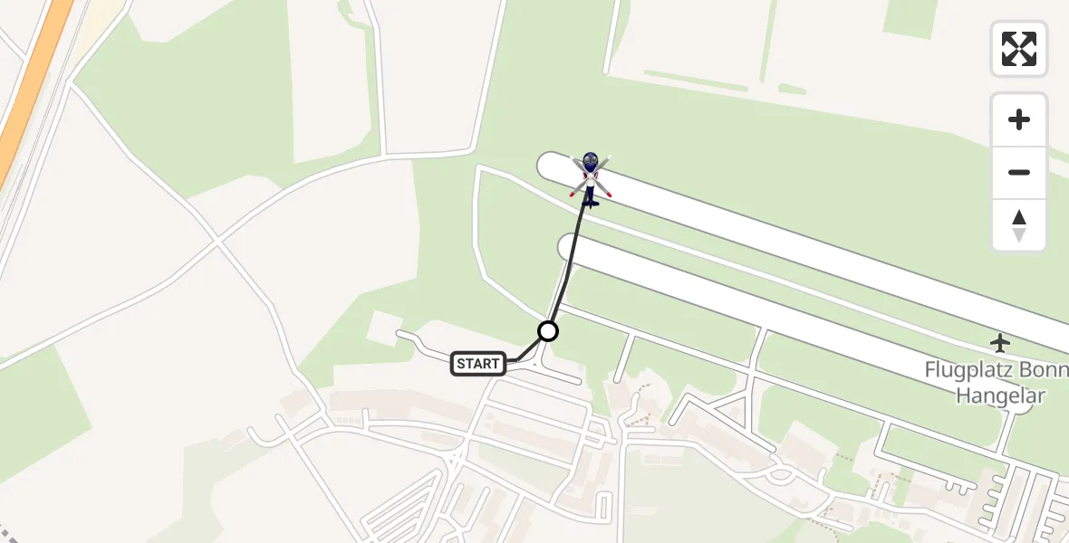 Flugroute Polizeihubschrauber Sankt Augustin - Bonn-Hangelar Flugplatz, 19 August 2026, 05:58