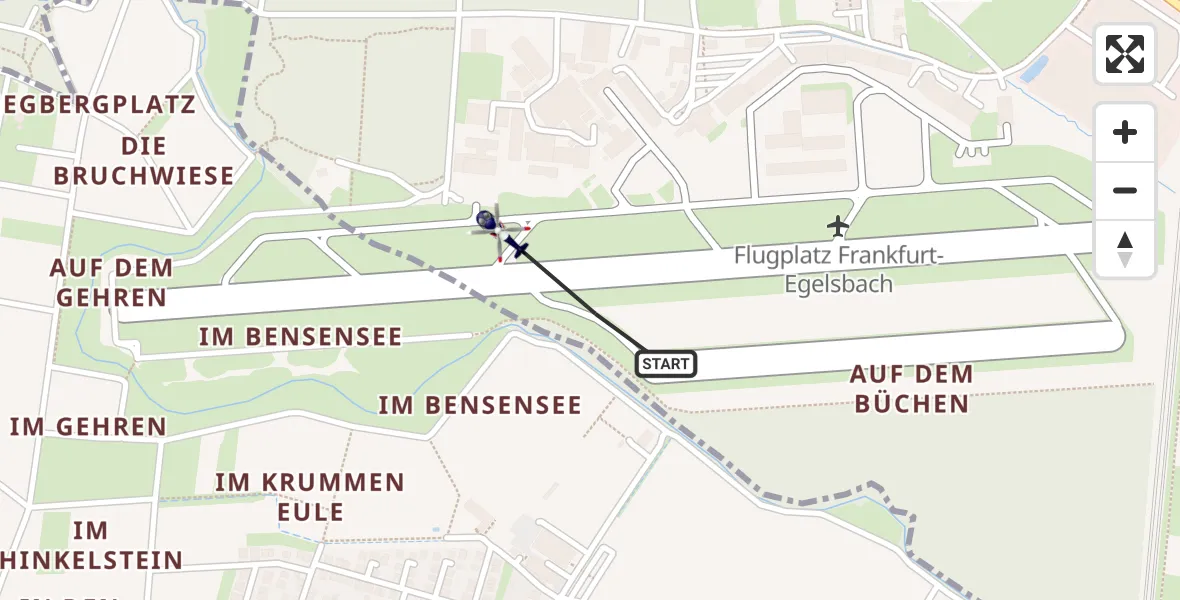 Flugroute Polizeihubschrauber Flughafen Frankfurt-Egelsbach - Flughafen Frankfurt-Egelsbach, 19 August 2026, 07:07