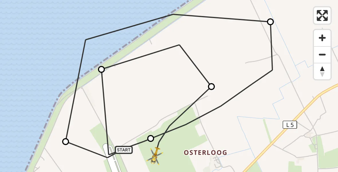 Flugroute Ambulanzhubschrauber Norden-Norddeich Flughafen - Norden-Norddeich Flughafen, 19 August 2026, 07:38