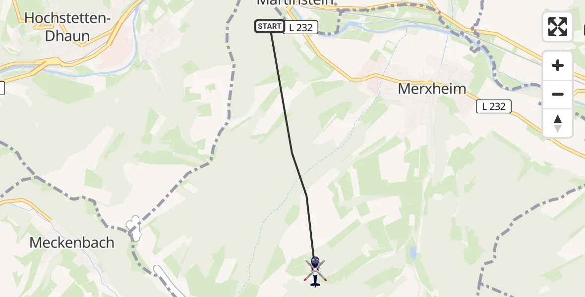 Flugroute Polizeihubschrauber Merxheim - Merxheim, 19 August 2026, 08:31