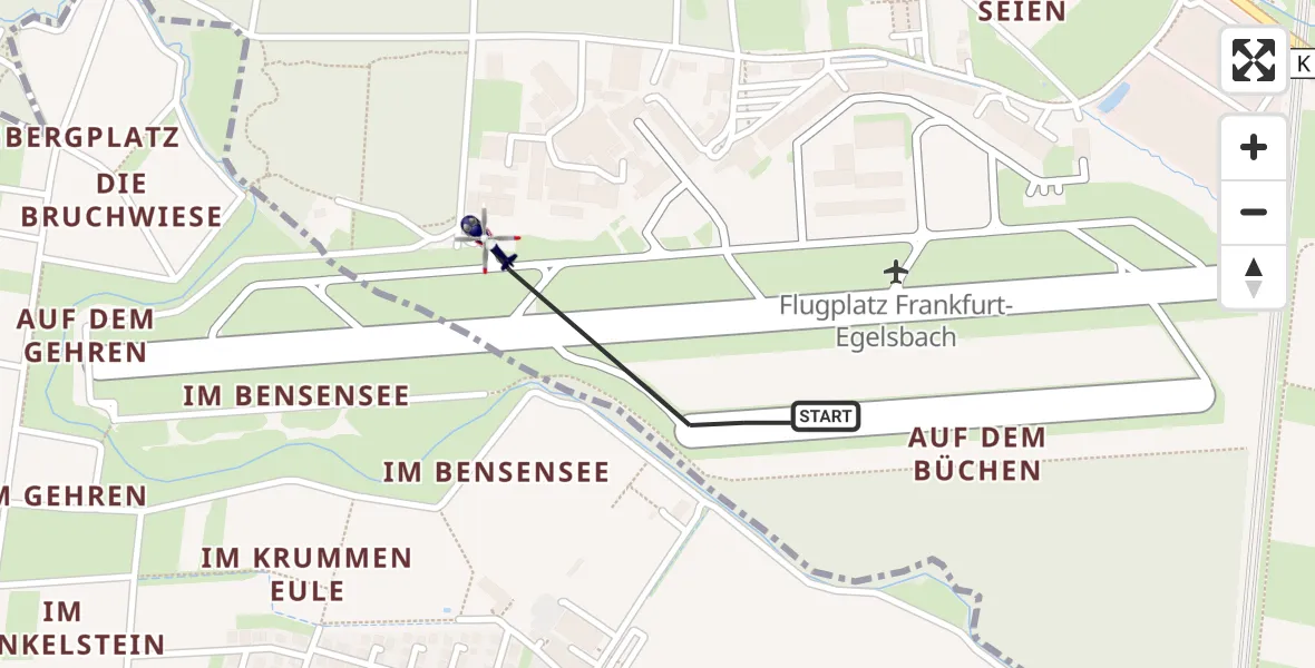 Flugroute Polizeihubschrauber Flughafen Frankfurt-Egelsbach - Flughafen Frankfurt-Egelsbach, 19 August 2026, 09:05