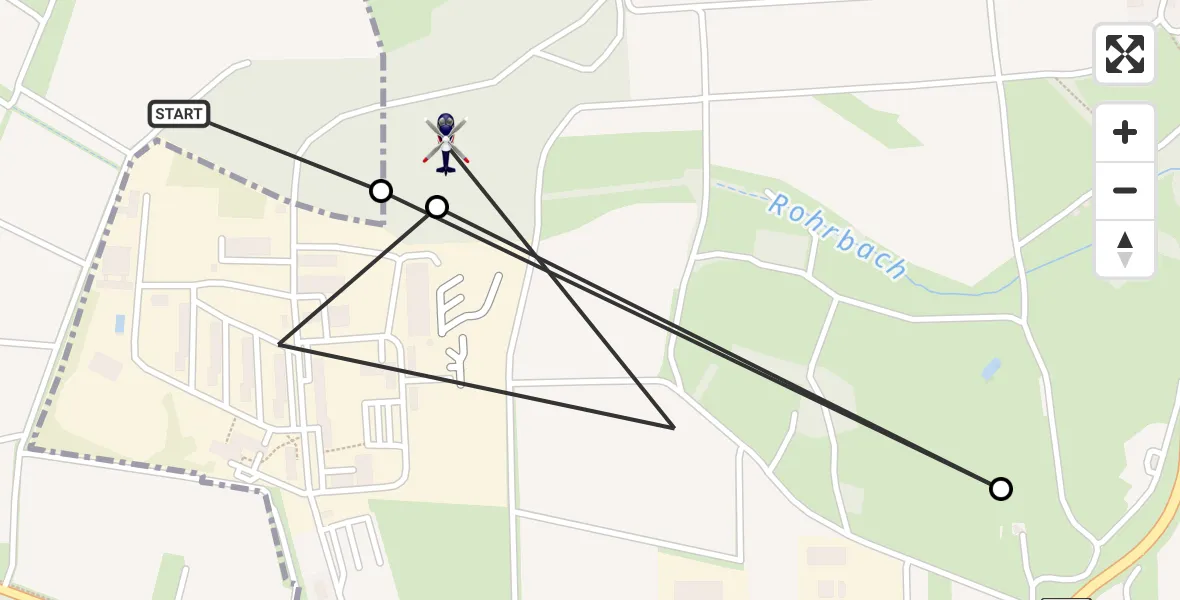 Flugroute Polizeihubschrauber Vellmar - Fuldatal Bundespolizei Hubschrauberlandeplatz, 19 August 2026, 09:57