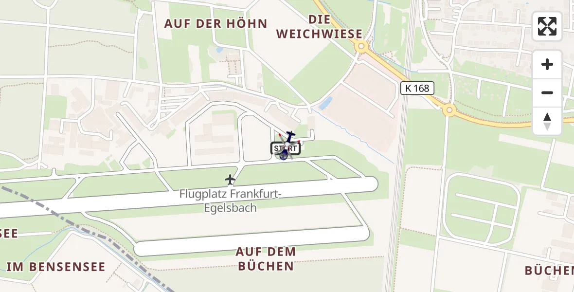Flugroute Polizeihubschrauber Flughafen Frankfurt-Egelsbach - Flughafen Frankfurt-Egelsbach, 19 August 2026, 10:03