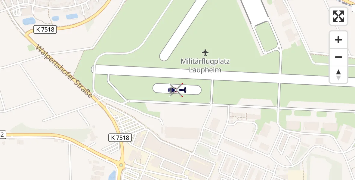 Flugroute Polizeihubschrauber Militärflugplatz Laupheim - Militärflugplatz Laupheim, 19 August 2026, 12:26
