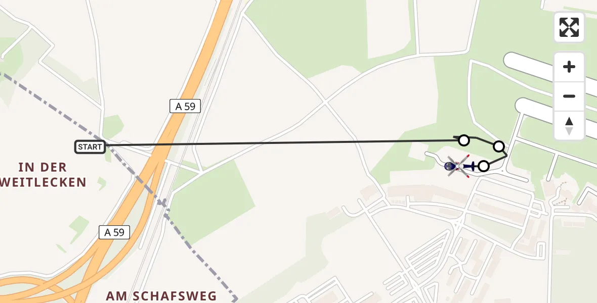 Flugroute Polizeihubschrauber Bonn - Sankt Augustin, 19 August 2026, 13:27