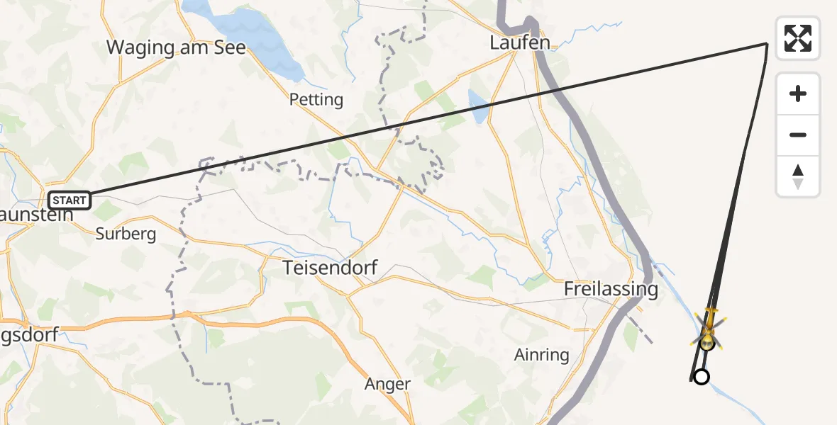 Flugroute Rettungshubschrauber Surberg - Rott, 19 August 2026, 14:44