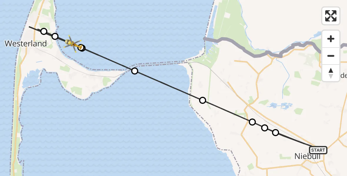 Flugroute Rettungshubschrauber Niebüll - Sylt, 19 August 2026, 15:26