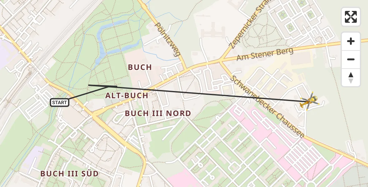 Flugroute Rettungshubschrauber Berlin - Berlin, 19 August 2026, 18:02