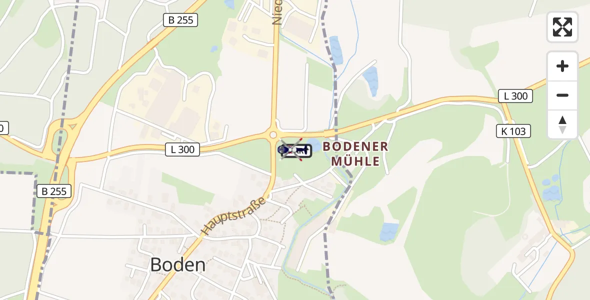 Flugroute Polizeihubschrauber Boden - Boden, 19 August 2026, 22:00