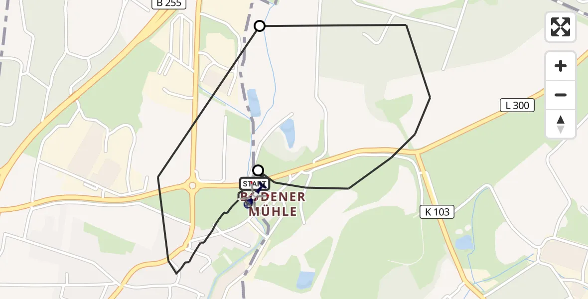 Flugroute Polizeihubschrauber Boden - Boden, 19 August 2026, 22:09