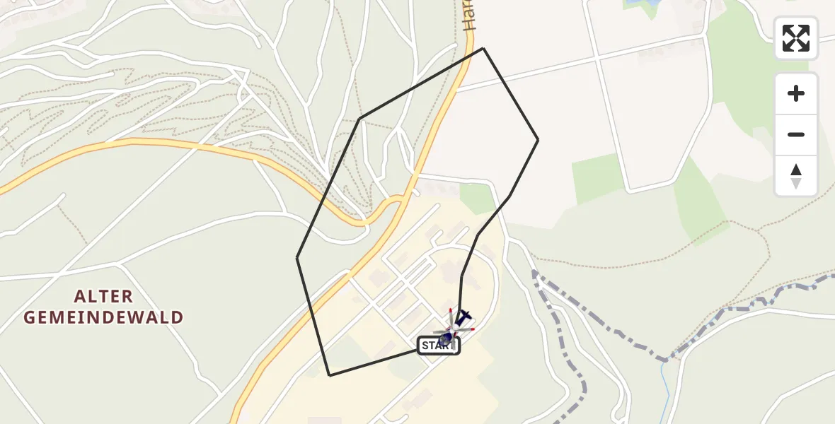 Flugroute Polizeihubschrauber Mosbach - Mosbach, 20 August 2026, 07:23