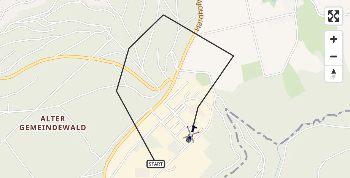 Flugroute Polizeihubschrauber Mosbach - Mosbach, 20 August 2026, 08:13