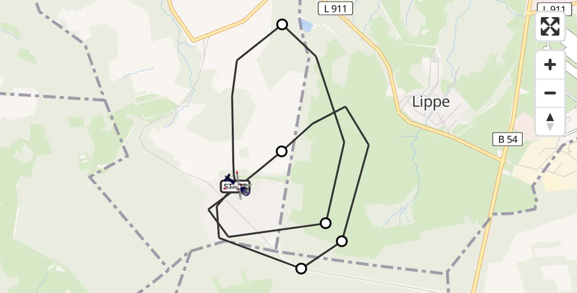 Flugroute Polizeihubschrauber Emmerzhausen - Emmerzhausen, 20 August 2026, 08:52