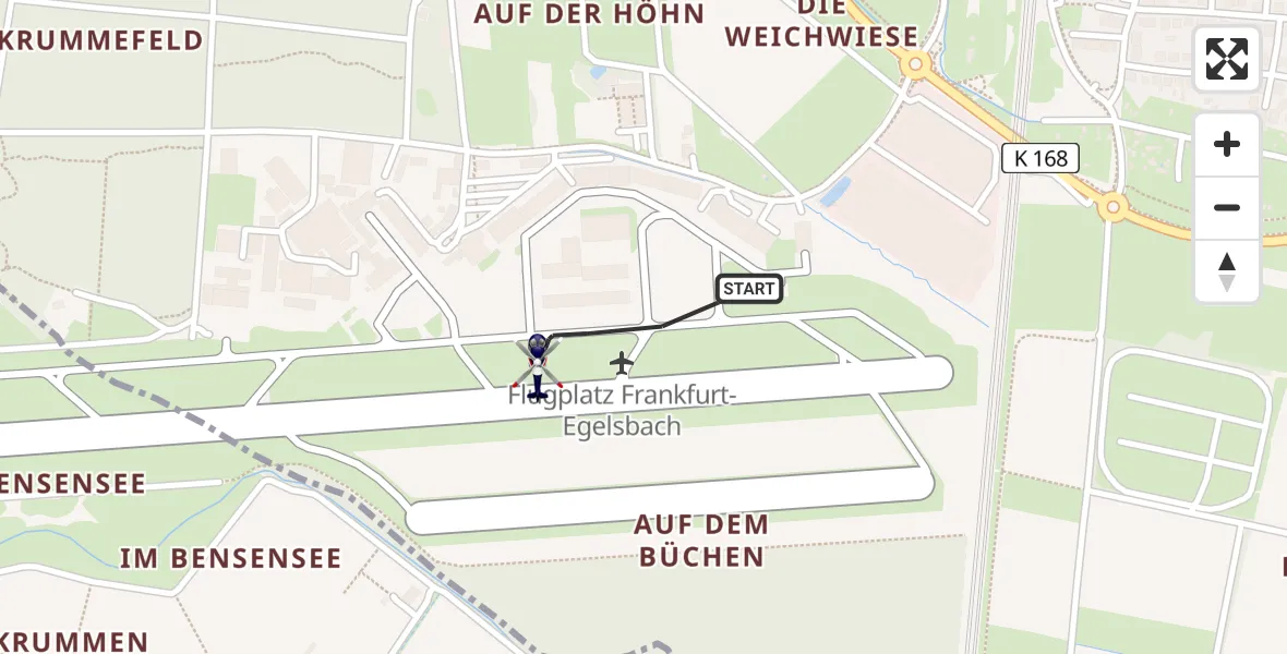 Flugroute Polizeihubschrauber Flughafen Frankfurt-Egelsbach - Flughafen Frankfurt-Egelsbach, 20 August 2026, 09:15