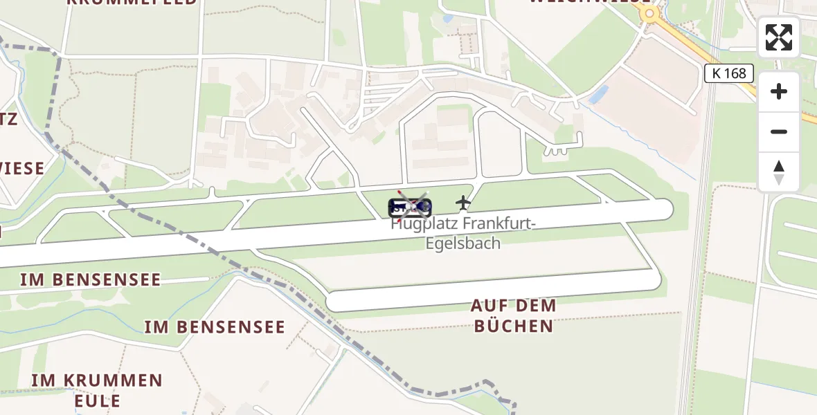 Flugroute Polizeihubschrauber Flughafen Frankfurt-Egelsbach - Flughafen Frankfurt-Egelsbach, 20 August 2026, 09:18