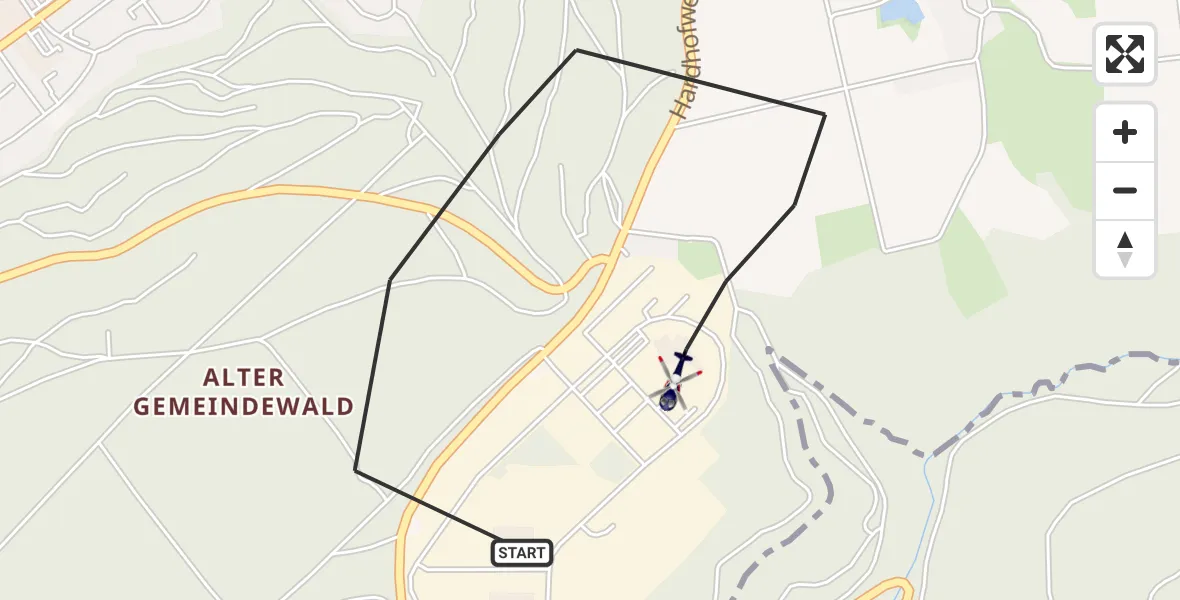 Flugroute Polizeihubschrauber Mosbach - Mosbach, 20 August 2026, 09:45