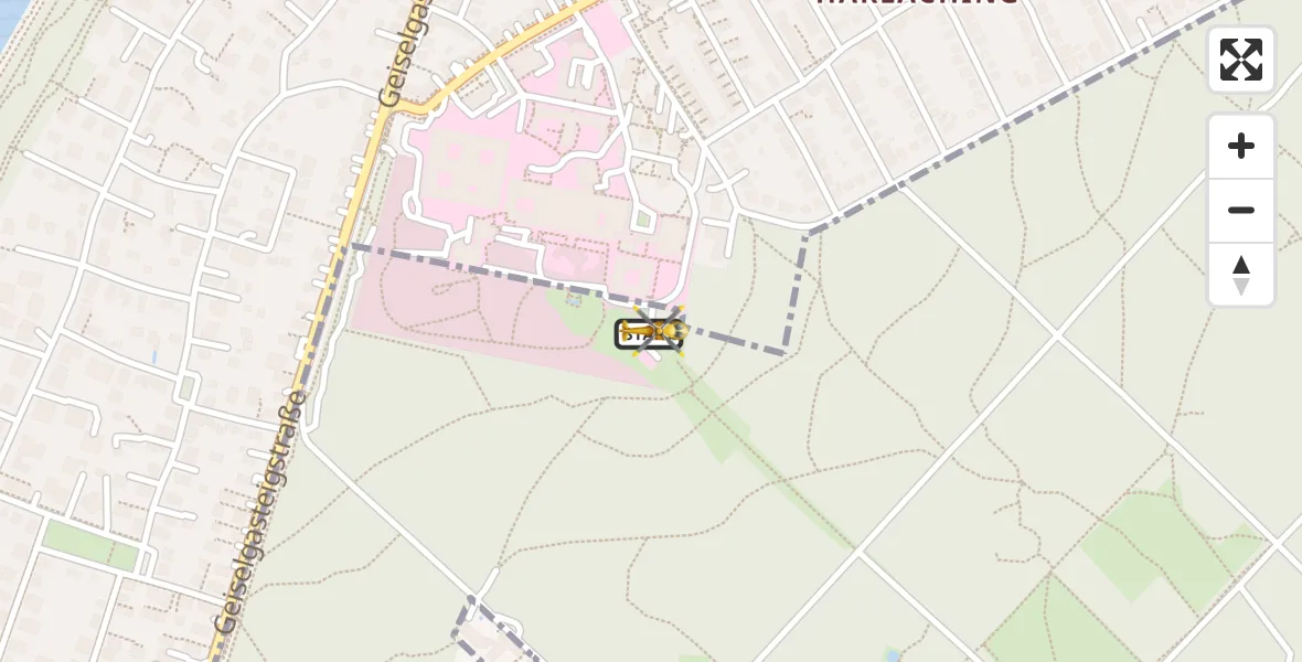 Flugroute Rettungshubschrauber ADAC Air Rescue Center Hubschrauberlandeplatz (Christoph 1) - ADAC Air Rescue Center Hubschrauberlandeplatz (Christoph 1), 20 August 2026, 10:34