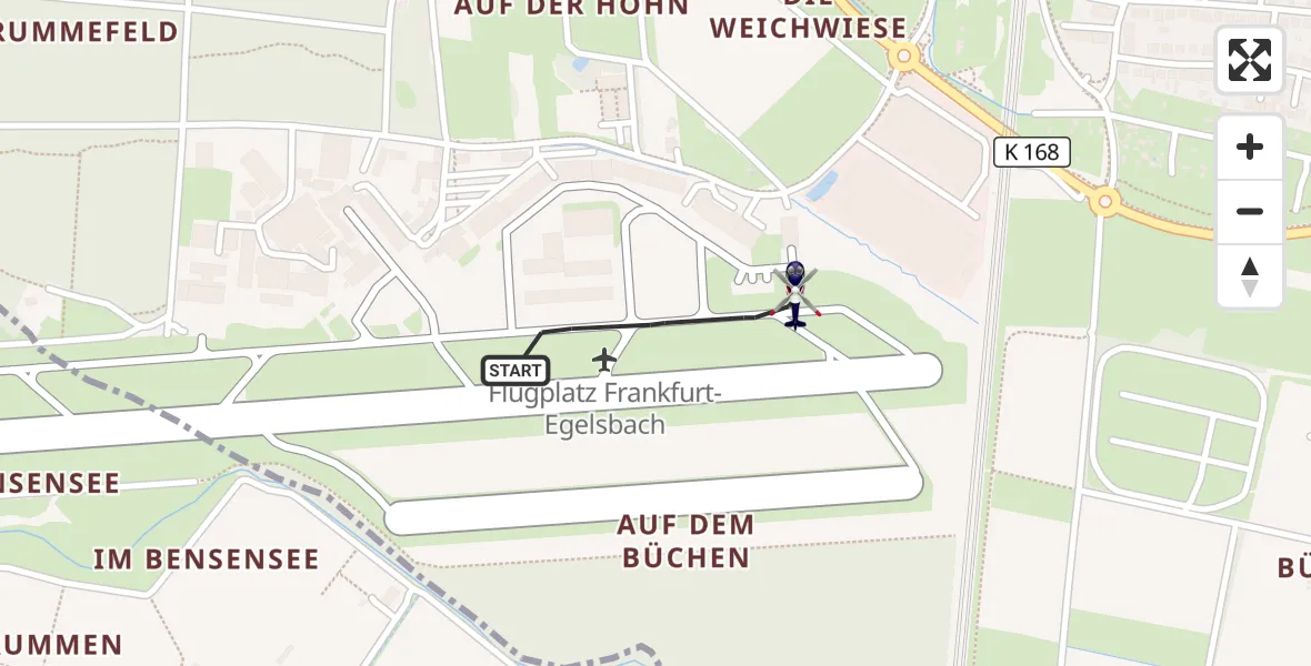 Flugroute Polizeihubschrauber Flughafen Frankfurt-Egelsbach - Flughafen Frankfurt-Egelsbach, 20 August 2026, 10:51