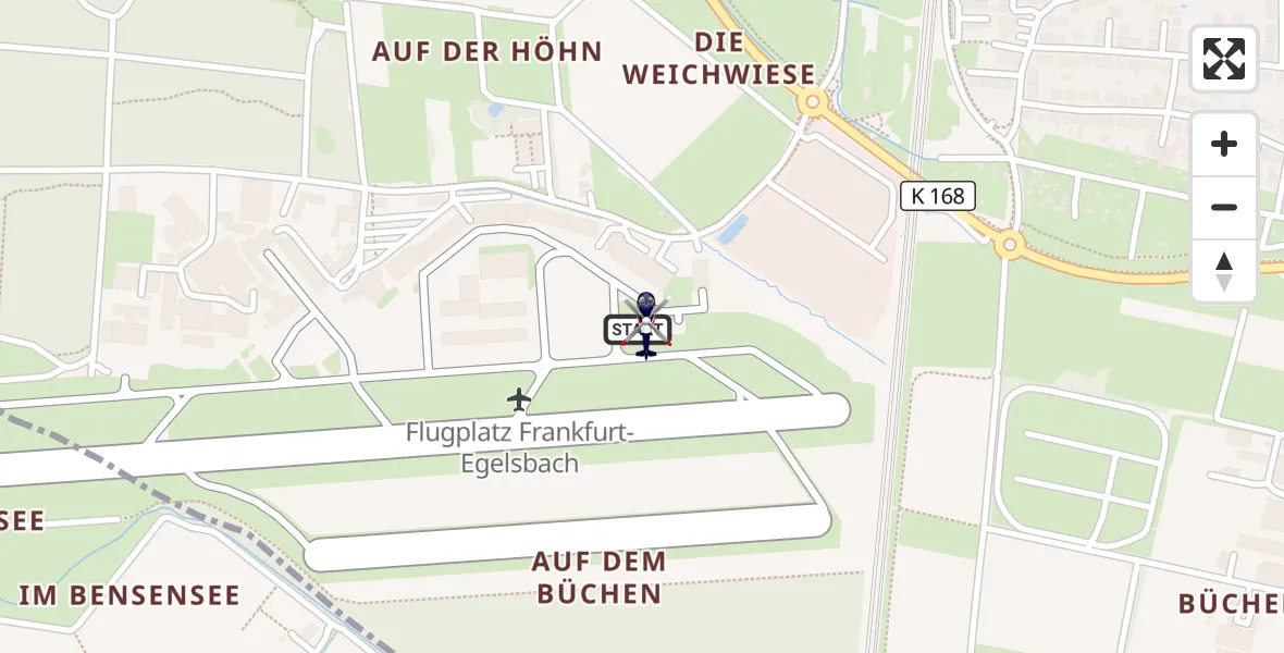 Flugroute Polizeihubschrauber Flughafen Frankfurt-Egelsbach - Flughafen Frankfurt-Egelsbach, 20 August 2026, 11:02