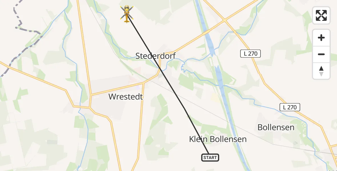 Flugroute Rettungshubschrauber Wrestedt - Wrestedt, 20 August 2026, 12:01