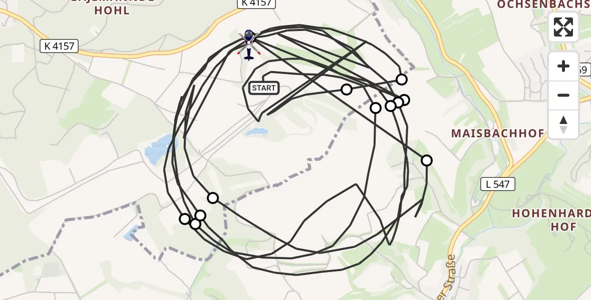 Flugroute Polizeihubschrauber Nußloch - Nußloch, 20 August 2026, 16:44