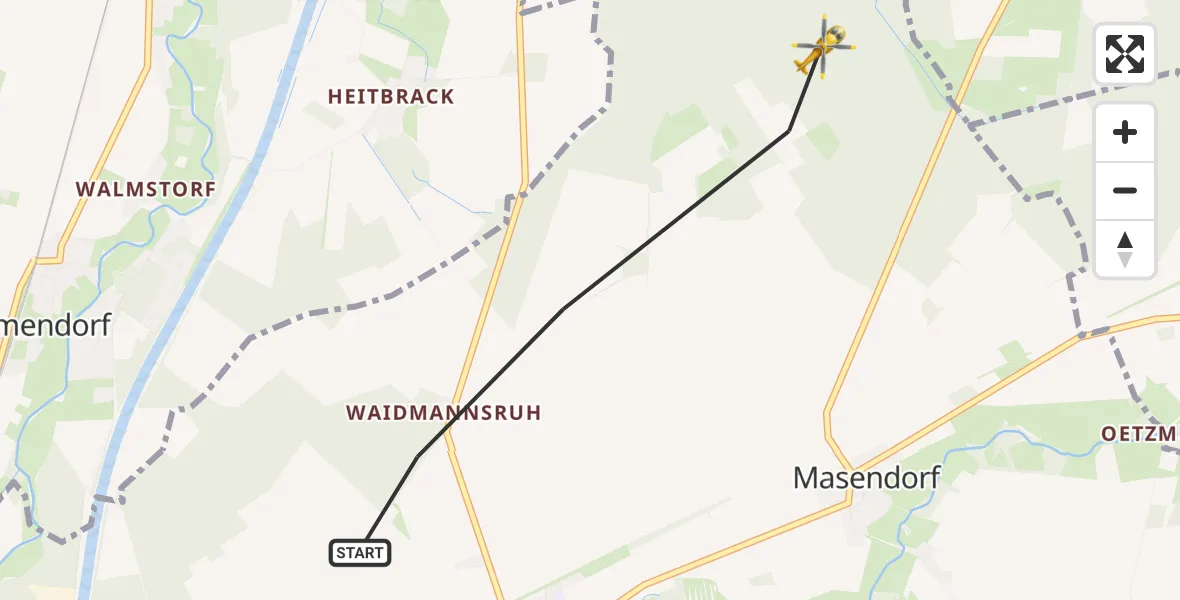 Flugroute Rettungshubschrauber Uelzen - Uelzen, 20 August 2026, 17:11