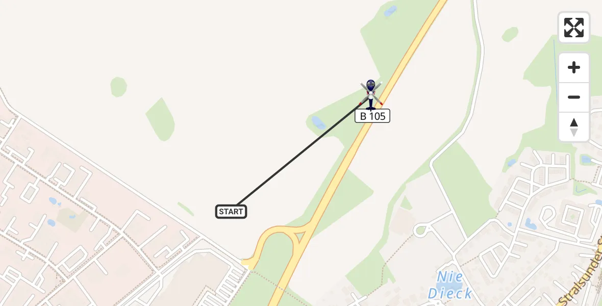 Flugroute Polizeihubschrauber Bentwisch - Bentwisch, 20 August 2026, 19:57
