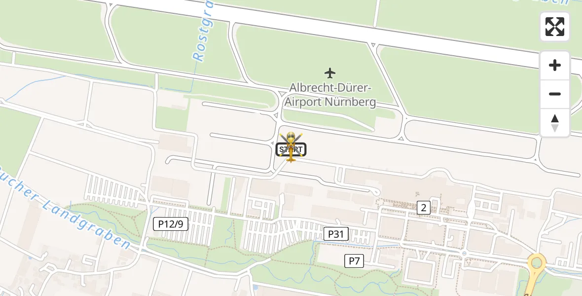Flugroute Ambulanzhubschrauber Flughafen Nuremberg - Flughafen Nuremberg, 20 August 2026, 21:59