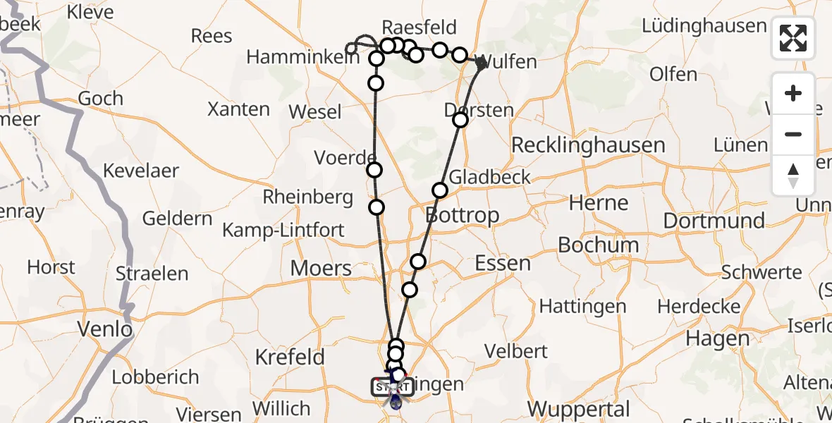 Flugroute Polizeihubschrauber Düsseldorf Flughafen - Düsseldorf Flughafen, 20 August 2026, 22:13