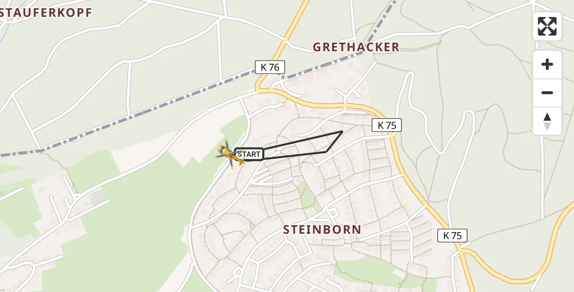 Flugroute Rettungshubschrauber Eisenberg (Pfalz) - Eisenberg (Pfalz), 21 August 2026, 07:58