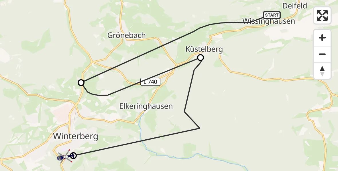 Flugroute Polizeihubschrauber Medebach - Winterberg, 21 August 2026, 08:42